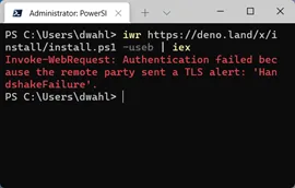 Cover image for: Error Installing Deno on Windows 11 using PowerShell 7.2 (and how I got it working)