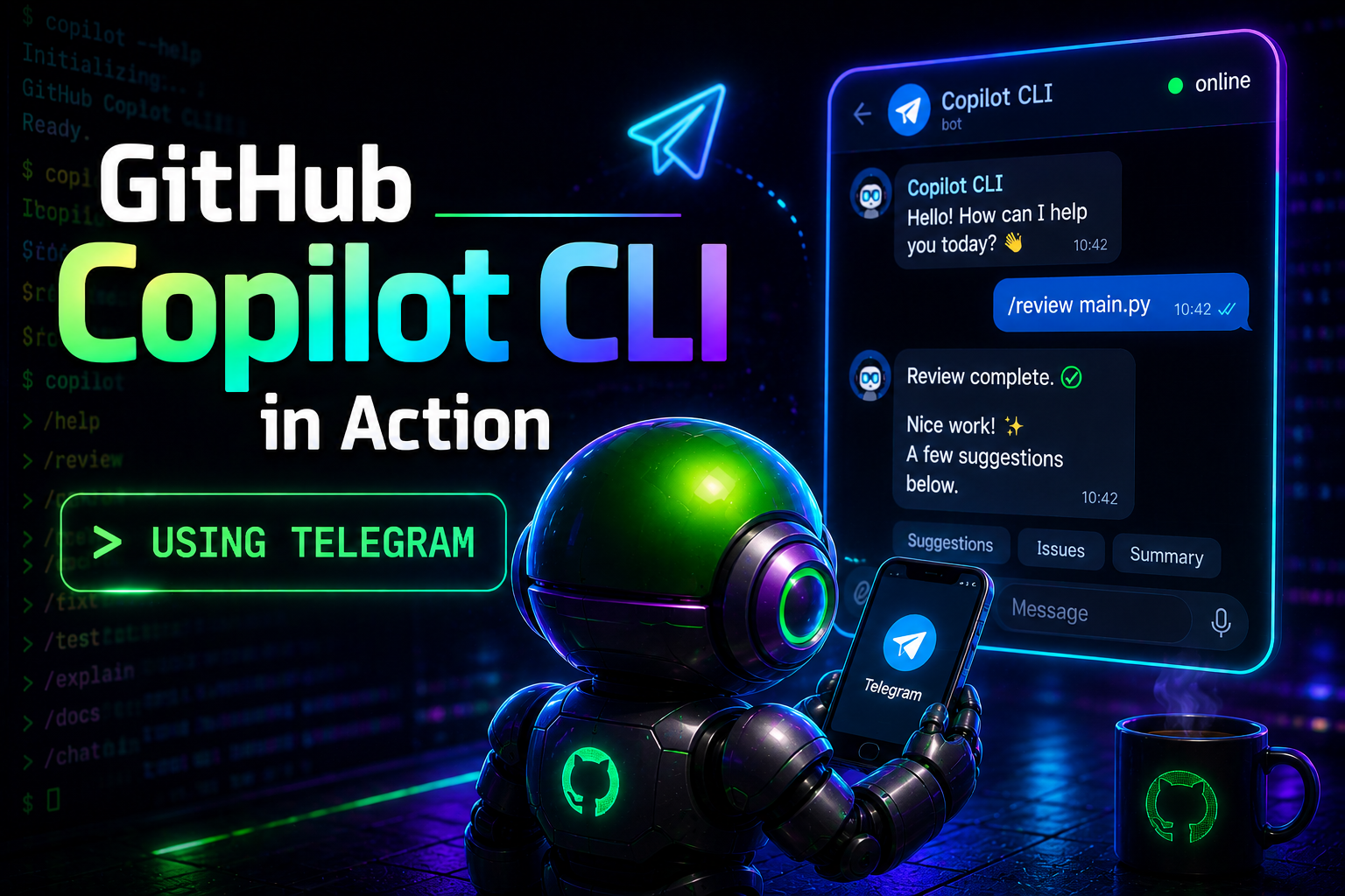 Cover image for: Using Telegram with GitHub Copilot CLI